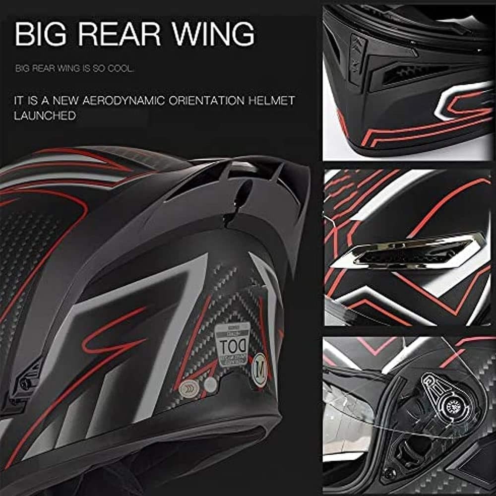 Casque De Moto Modulaire Bluetooth Casque Avant Rabattable Double Visière Adulte Casque Intégral Intégré pour Les Hommes Et Les Femmes 55-64cm ECE Approuvé