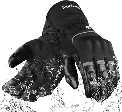 2KP CE Gants de Moto Hiver, Gants de Moto Imperméables pour Hommes et Femmes, Protection Legère et Chaude, Gants de Motard à Écran Tactile Avec Protection Rigide Des Articulations pour VTT, BMX