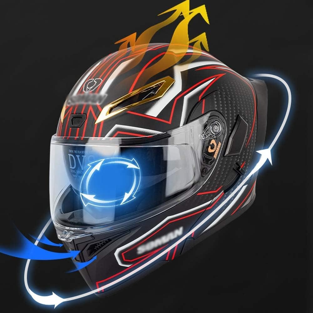 Casque De Moto Modulaire Bluetooth Casque Avant Rabattable Double Visière Adulte Casque Intégral Intégré pour Les Hommes Et Les Femmes 55-64cm ECE Approuvé