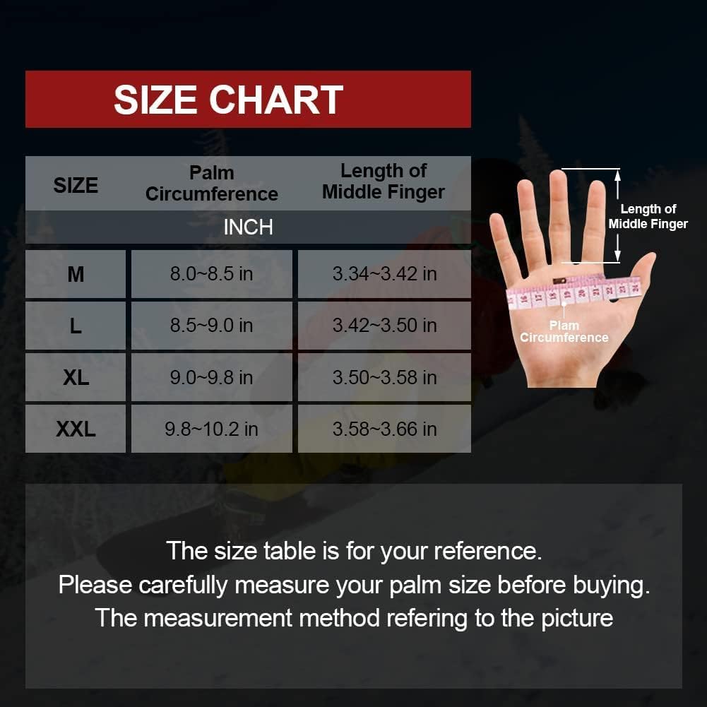 2KP CE Gants de Moto Hiver, Gants de Moto Imperméables pour Hommes et Femmes, Protection Legère et Chaude, Gants de Motard à Écran Tactile Avec Protection Rigide Des Articulations pour VTT, BMX