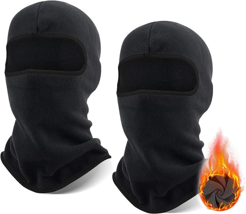 2 Pièces Cagoule Moto Polaire Balaclava Hiver, Masque De Ski, Coupe-Vent Cagoule Multifonction, Chaud ＆ Couvre-Visage Respirant pour Homme Femme, Masque Cache-Cou pour la Cyclisme, Noir