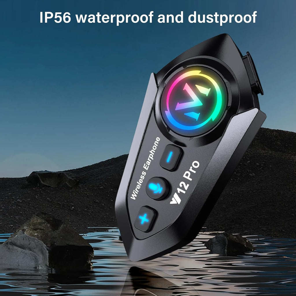 2 x Intercom Moto Kit Bluetooth 5.4 Casque Moto Double-Puce Audio-Multitâche Motocyclette Communication Systèmes,500M Système de Communication Entre 2 Motards IP56 Étanche Compatible Tous Les Casques