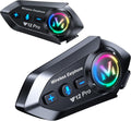 2 x Intercom Moto Kit Bluetooth 5.4 Casque Moto Double-Puce Audio-Multitâche Motocyclette Communication Systèmes,500M Système de Communication Entre 2 Motards IP56 Étanche Compatible Tous Les Casques
