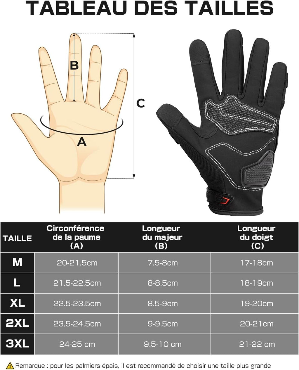 KEMIMOTO Gants Moto Homologués, Protection des Articulations, et Résistance Aux Chocs, Écran Tactile Plein-Doigt Respirant pour Homme et Femme, Motocross, Escalade et Chasse