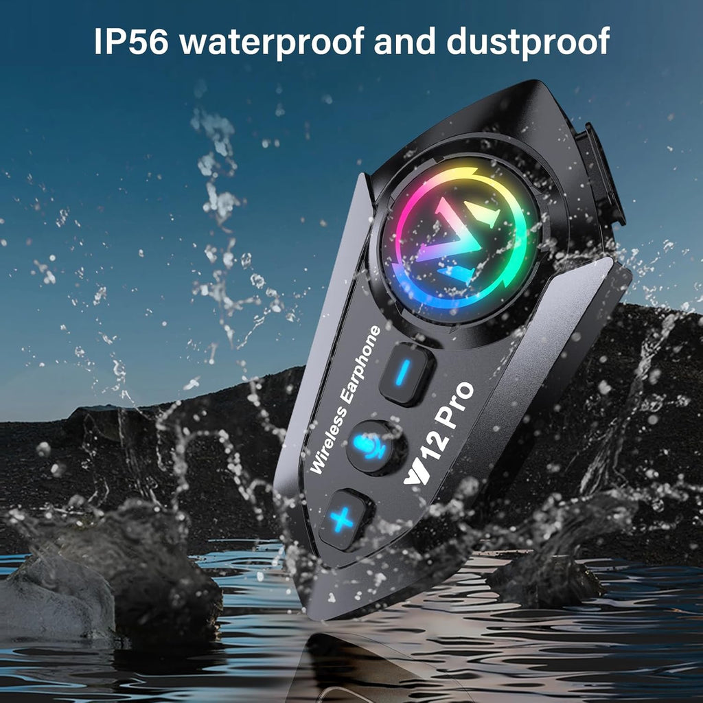 2 x Intercom Moto Kit Bluetooth 5.4 Casque Moto Double-Puce Audio-Multitâche Motocyclette Communication Systèmes,500M Système de Communication Entre 2 Motards IP56 Étanche Compatible Tous Les Casques