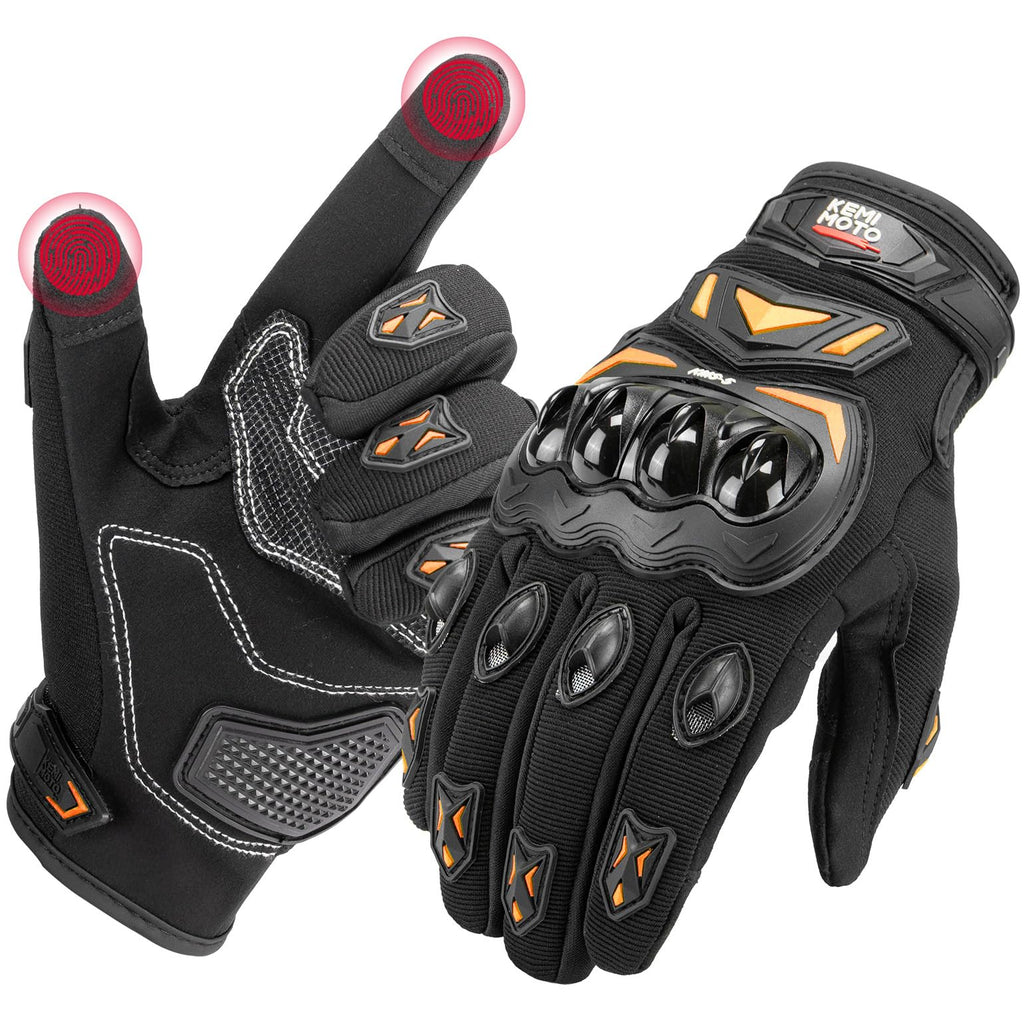 KEMIMOTO Gants Moto Homologués, Protection des Articulations, et Résistance Aux Chocs, Écran Tactile Plein-Doigt Respirant pour Homme et Femme, Motocross, Escalade et Chasse
