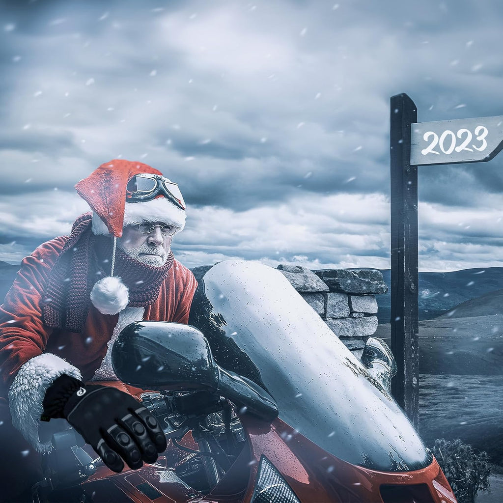 2KP CE Gants de Moto Hiver, Gants de Moto Imperméables pour Hommes et Femmes, Protection Legère et Chaude, Gants de Motard à Écran Tactile Avec Protection Rigide Des Articulations pour VTT, BMX