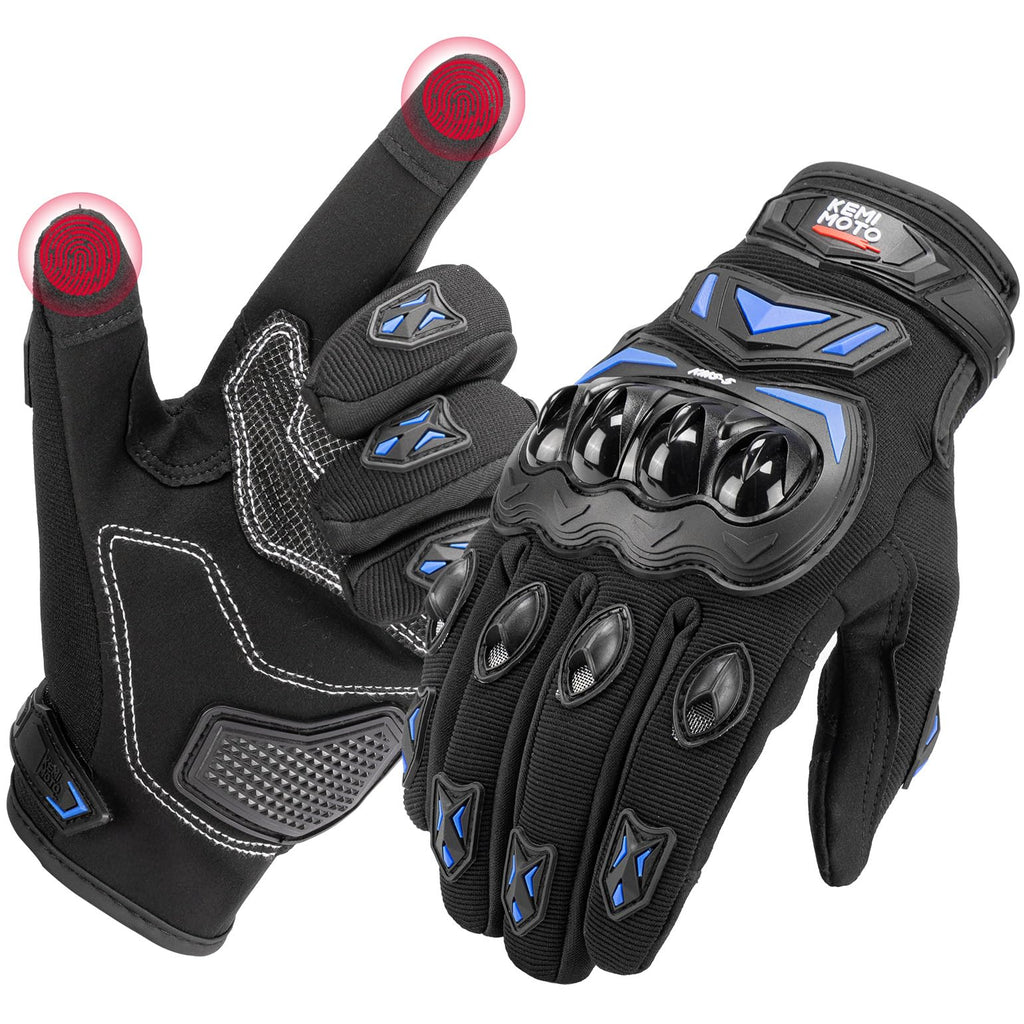 KEMIMOTO Gants Moto Homologués, Protection des Articulations, et Résistance Aux Chocs, Écran Tactile Plein-Doigt Respirant pour Homme et Femme, Motocross, Escalade et Chasse