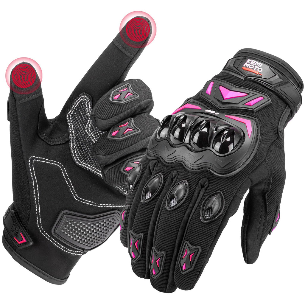 KEMIMOTO Gants Moto Homologués, Protection des Articulations, et Résistance Aux Chocs, Écran Tactile Plein-Doigt Respirant pour Homme et Femme, Motocross, Escalade et Chasse